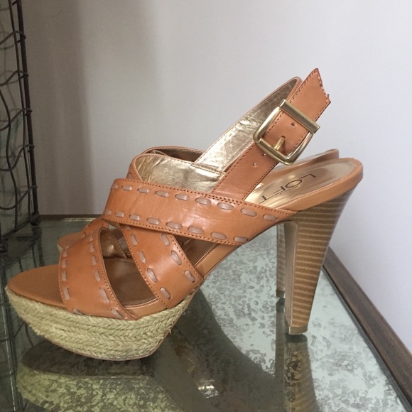 LOFT brown leather platform heels (AAAA) - Picture 2 of 6